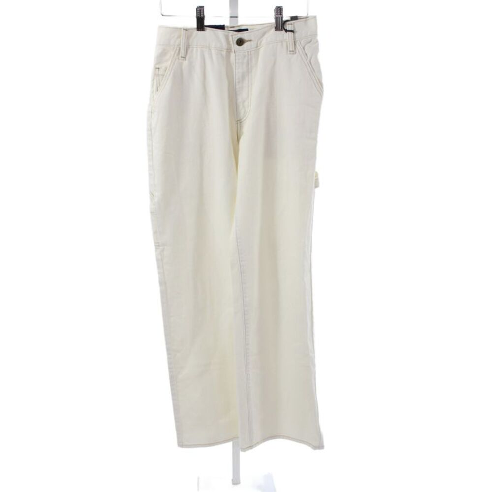 Levis Unisex Carpenter Pants White 100% Cotton Mid Rise 32 Inseam Size 25
